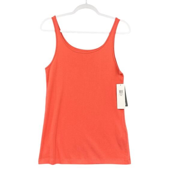 Eileen Fisher Pink Scoop Neck Sleeveless‎ Organic Cotton Tank Top Large - Picture 1 of 7